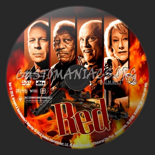 Red dvd label