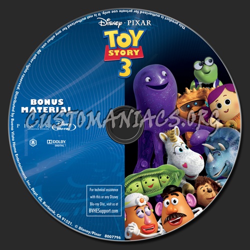 Toy Story 3 blu-ray label