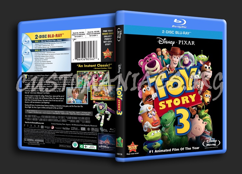 Toy Story 3 blu-ray cover