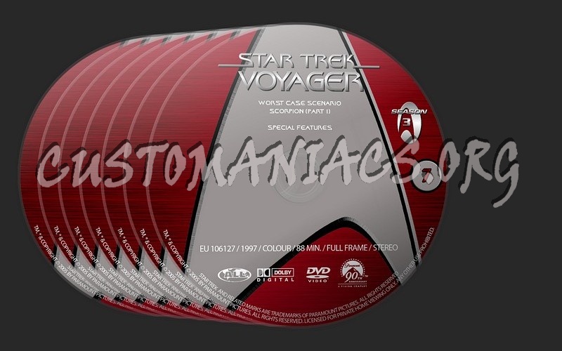 Star Trek Voyager Season 3 dvd label