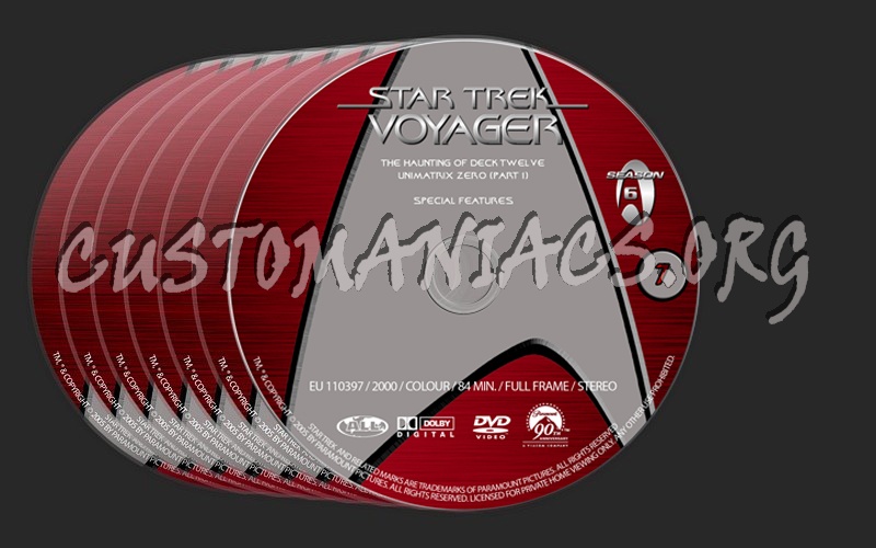 Star Trek Voyager Season 6 dvd label