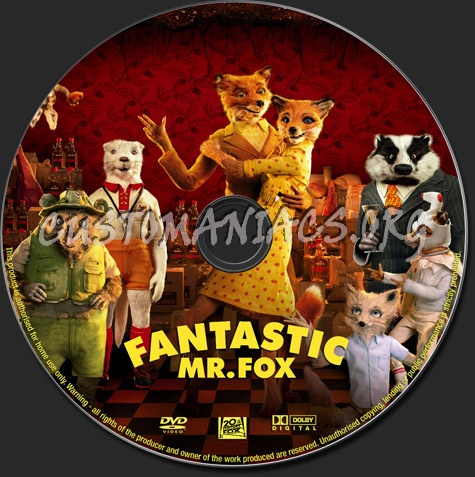 Fantastis Mr Fox dvd label