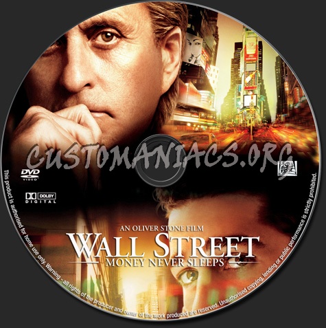 Wall Street Money Never Sleeps dvd label