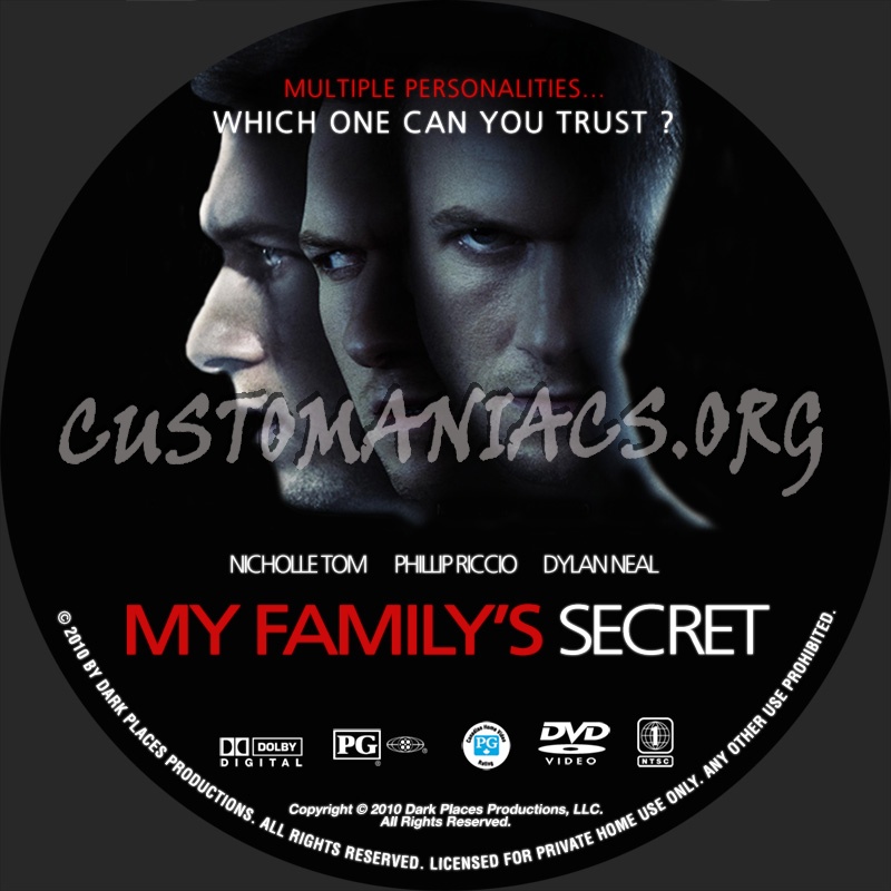 My Family's Secret dvd label