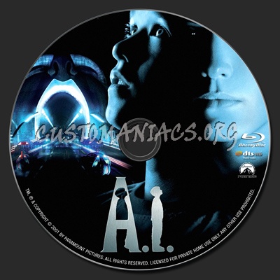 A.I. Artificial Intelligence blu-ray label