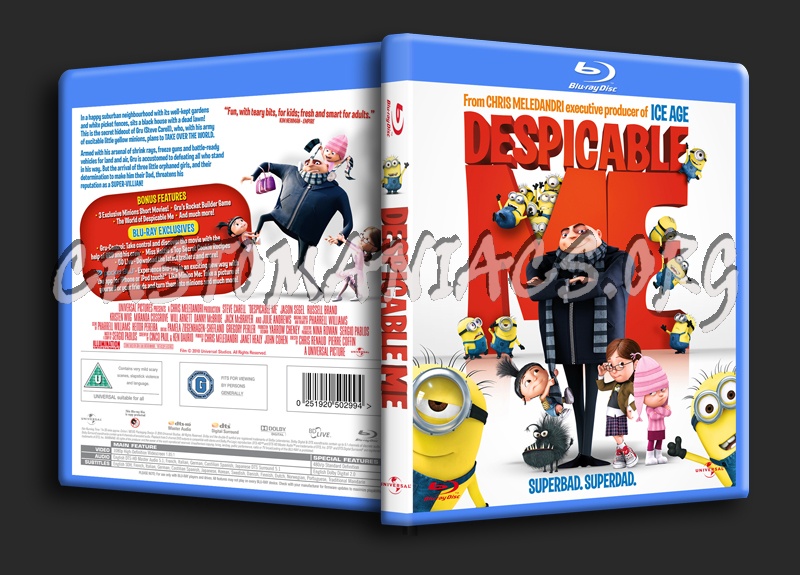 Despicable Me blu-ray cover