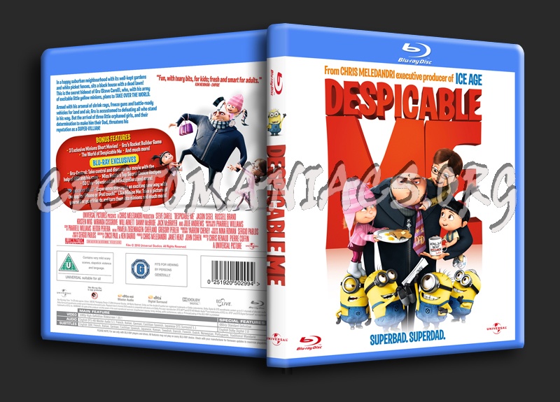 Despicable Me blu-ray cover