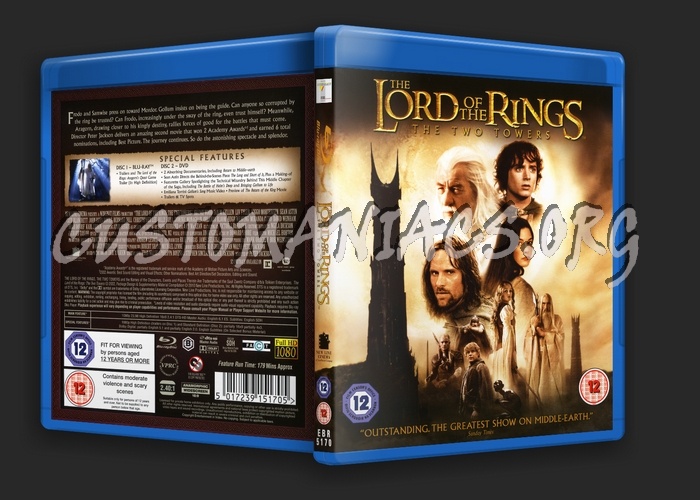 The Lord of the Rings: The Two Towers blu-ray cover