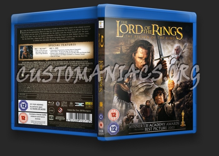 The Lord of the Rings: The Return Of The King blu-ray cover