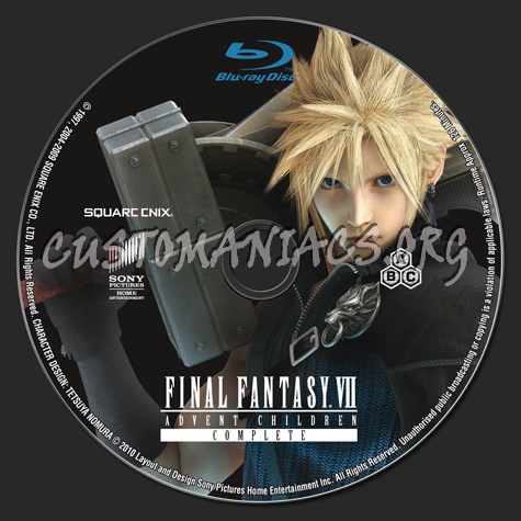 Final Fantasy VII Advent Children blu-ray label