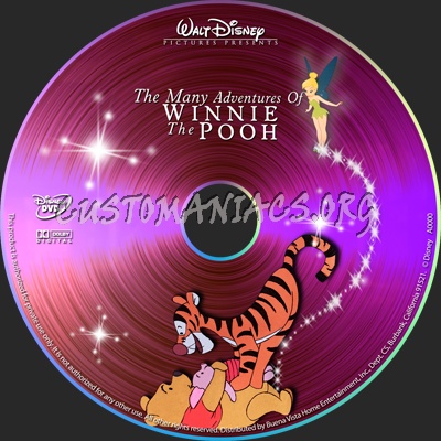 The Many Adventures of Winnie The Pooh dvd label