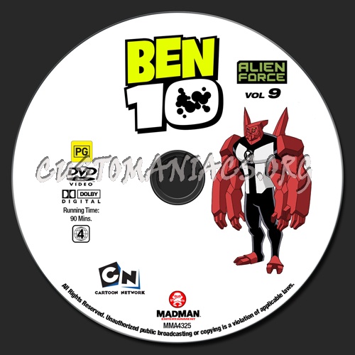 Ben 10 Alien Force Volume 9 dvd label