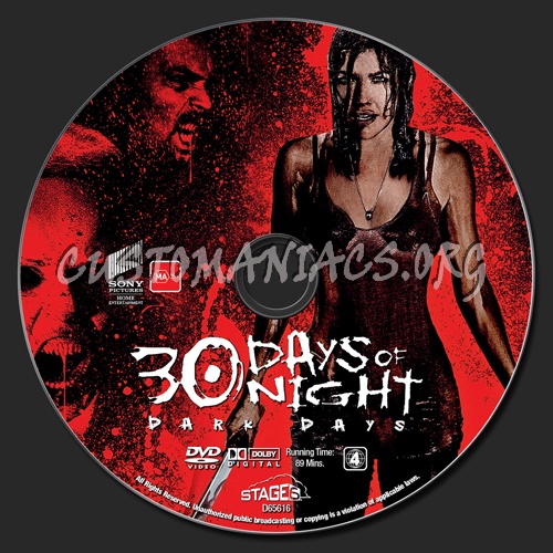 30 Days Of Night - Dark Days dvd label