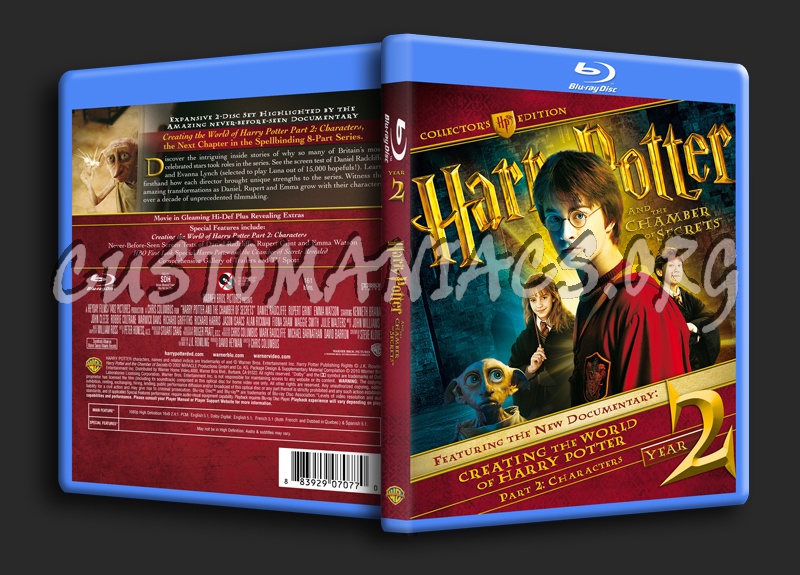 Harry Potter And Chamber Of Secrets blu-ray cover