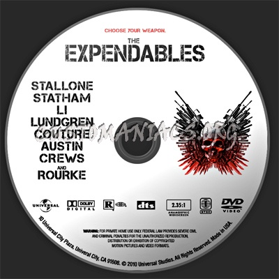 The Expendables dvd label