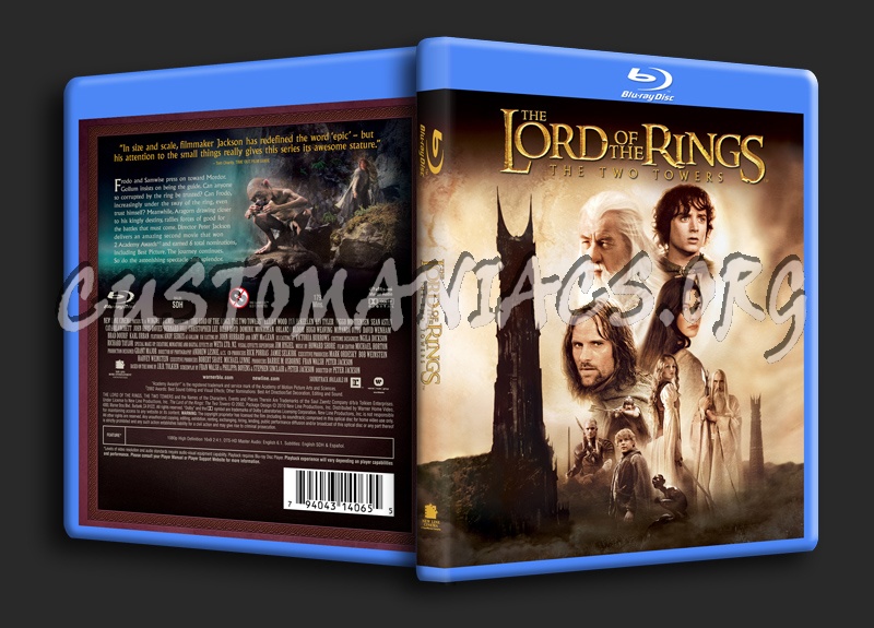 The Lord Of The Rings - The Two Towers blu-ray cover