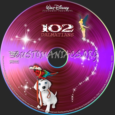 102 Dalmatians dvd label
