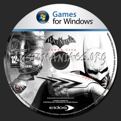 Batman Arkham City dvd label