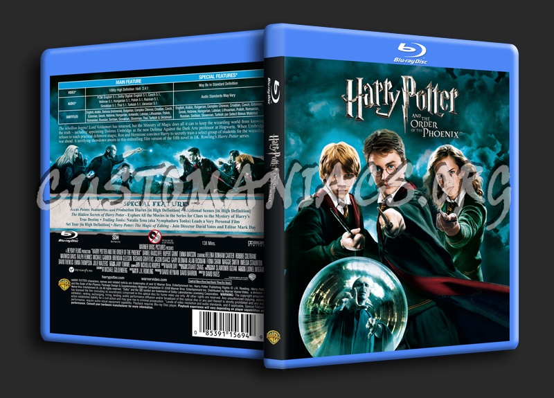 Harry Potter And The Order Of The Phoenix blu-ray cover