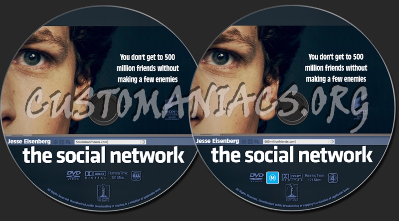 The Social Network dvd label