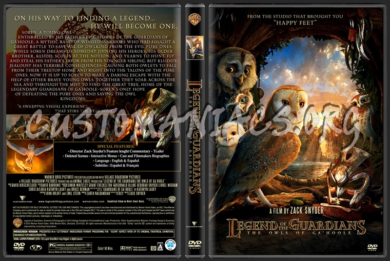 Legend of the Guardians:The Owls of Ga'Hoole dvd cover