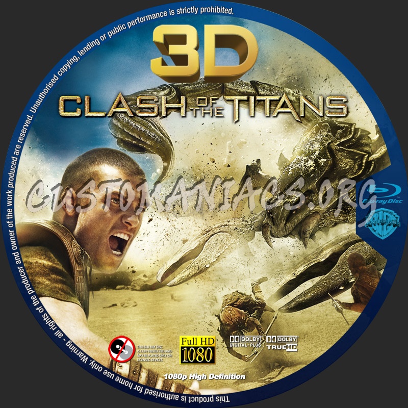 Clash Of The Titans 3D blu-ray label