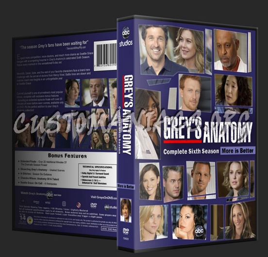 Grey's Anatomy Season 6 dvd cover