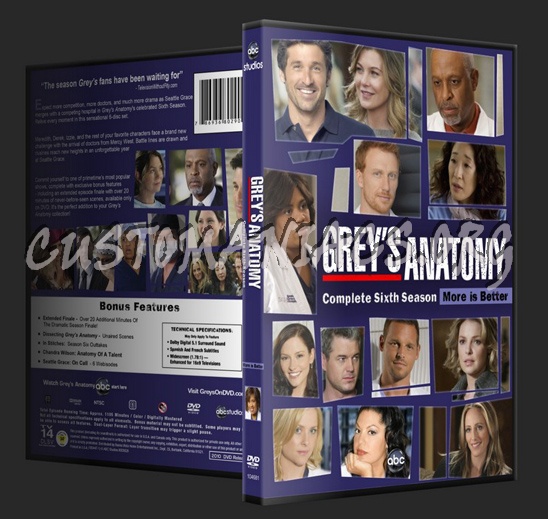 Grey's Anatomy Season 6 dvd cover