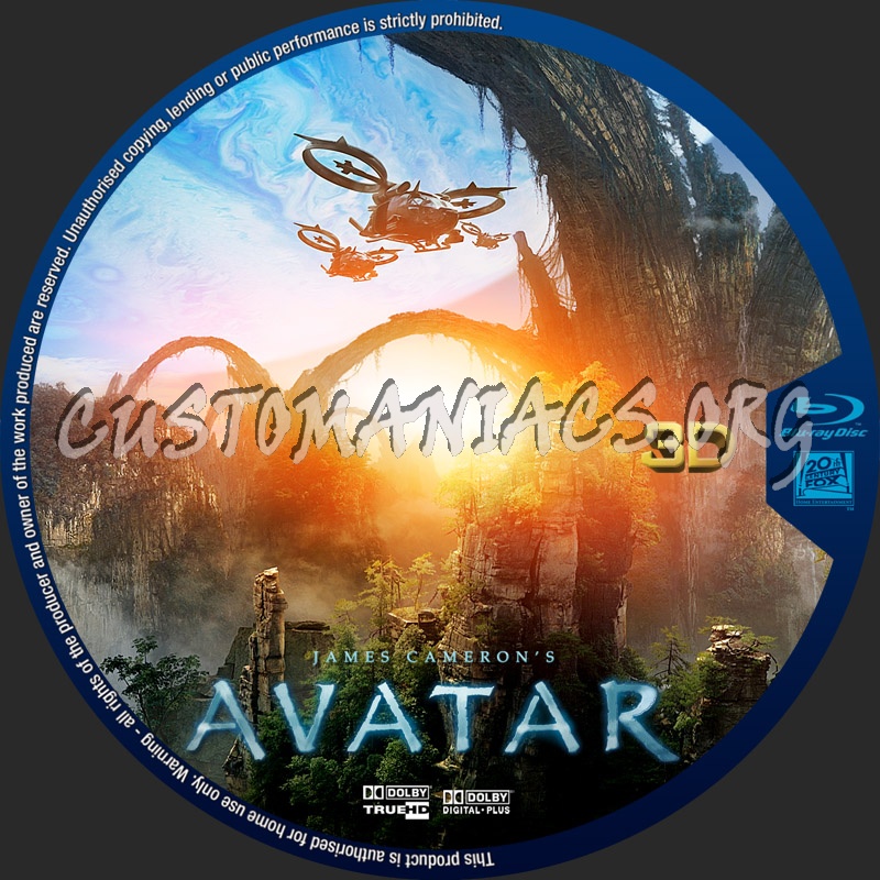 Avatar 3D blu-ray label