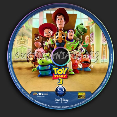Toy Story 3 blu-ray label