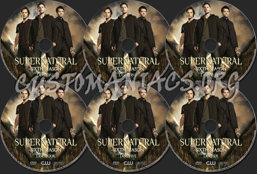 Supernatural Season 6 dvd label