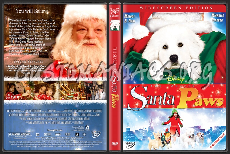 The Search for Santa Paws dvd cover