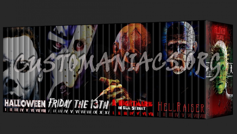 Halloween Friday the 13th Nightmare On Elm Street Hellraiser dvd cover