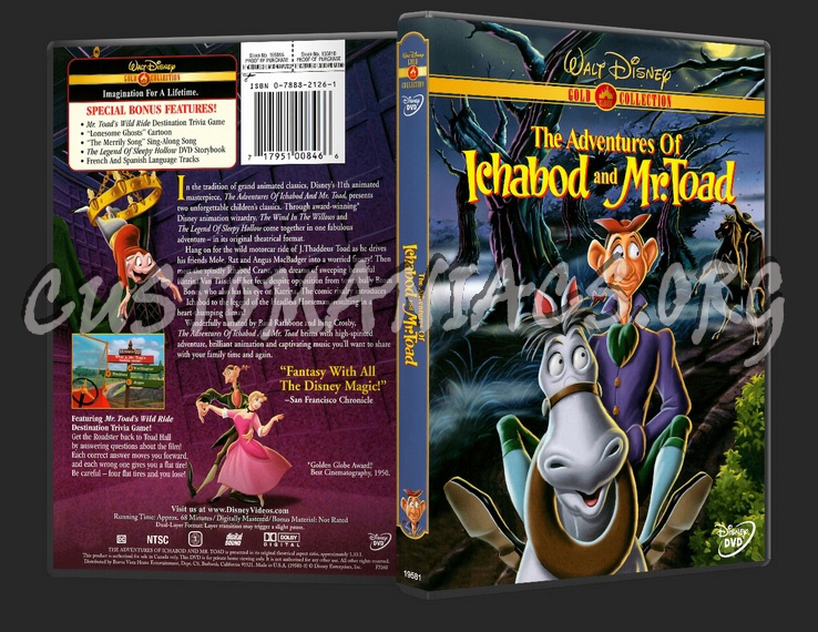 The Adventures of Ichabod and Mr. Toad dvd cover