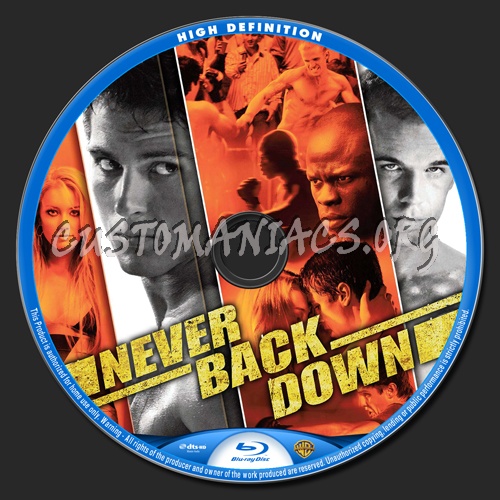 Never Back Down blu-ray label