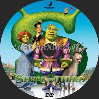 Shrek The Third dvd label
