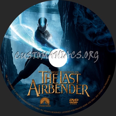 The Last Airbender dvd label