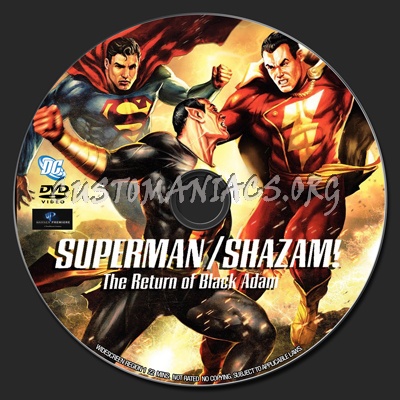 DC Showcase: Superman/Shazam The Return of Black Adam dvd label