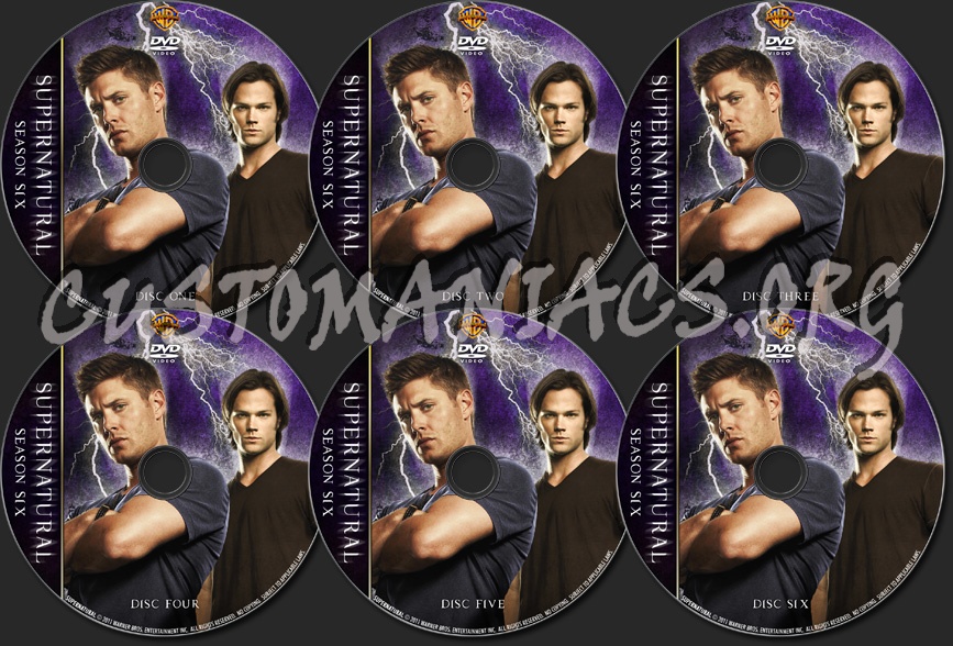 Supernatural Season Six dvd label