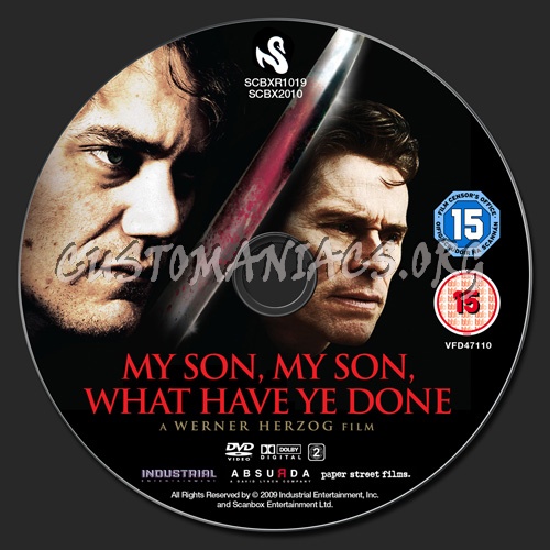 My Son My Son What Have Ye Done dvd label