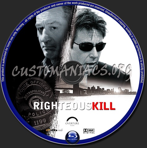 Righteous Kill blu-ray label