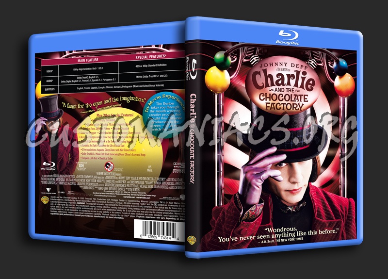 Charlie And The Chocolate Factory blu-ray cover