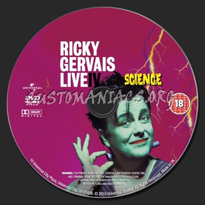 Ricky Gervais Live Science dvd label