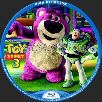 Toy Story 3 blu-ray label