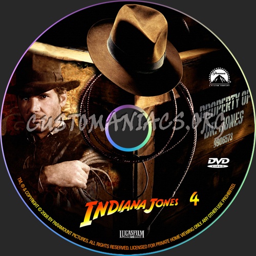 Indiana Jones 4 dvd label
