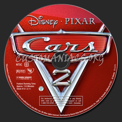 Cars 2 dvd label