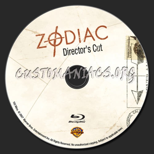 Zodiac blu-ray label