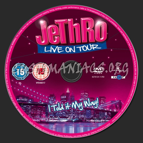 Jethro I Told It My Way dvd label