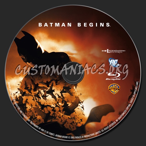 Batman Begins blu-ray label