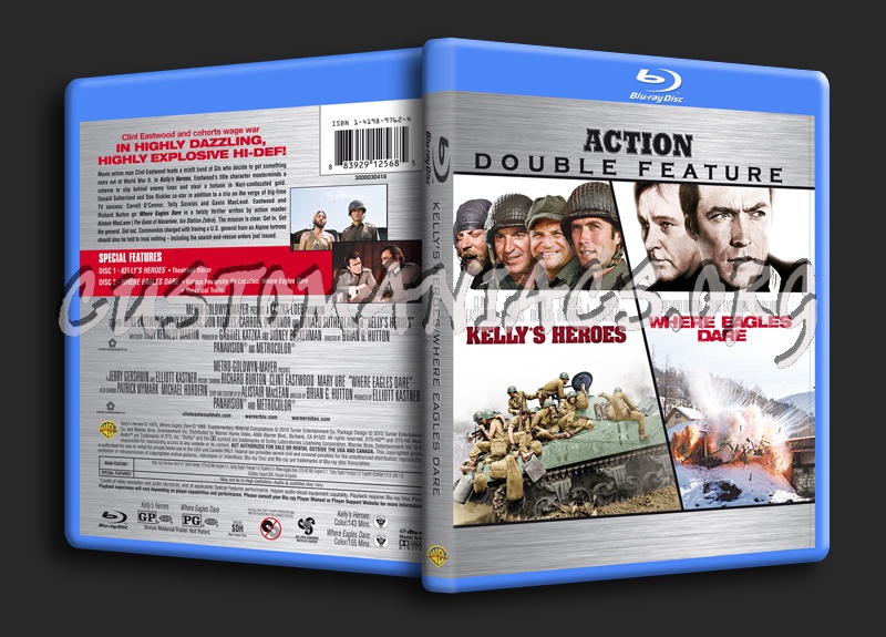 Kelly's Heroes / Where Eagles Dare blu-ray cover